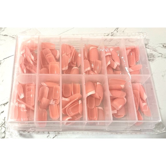 288 Piece Medium Length Peach Shade French Tips Fake Nails NEW in Package - Picture 4 of 5